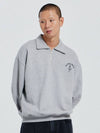 V Heavy Half Zip Up Sweat Logo Sweatshirt Melange Grey - DE GRAND MATIN - BALAAN 2