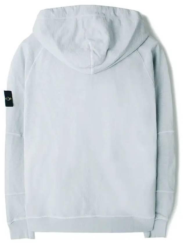 Men's Garment Dyed Malfile Zip Up Hoodie Sky Blue - STONE ISLAND - BALAAN 3