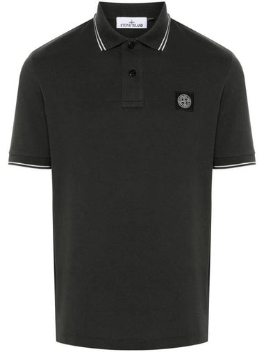 Logo Patch Polo Shirt Grey - STONE ISLAND - BALAAN 1