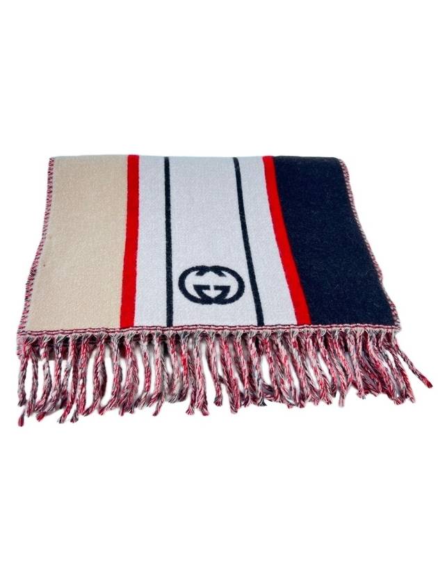 Interlocking G Stripe Muffler Beige Brown - GUCCI - BALAAN 1