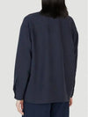 Lucilla Silk Long Sleeve Shirt Blue Marine - MAX MARA - BALAAN 5