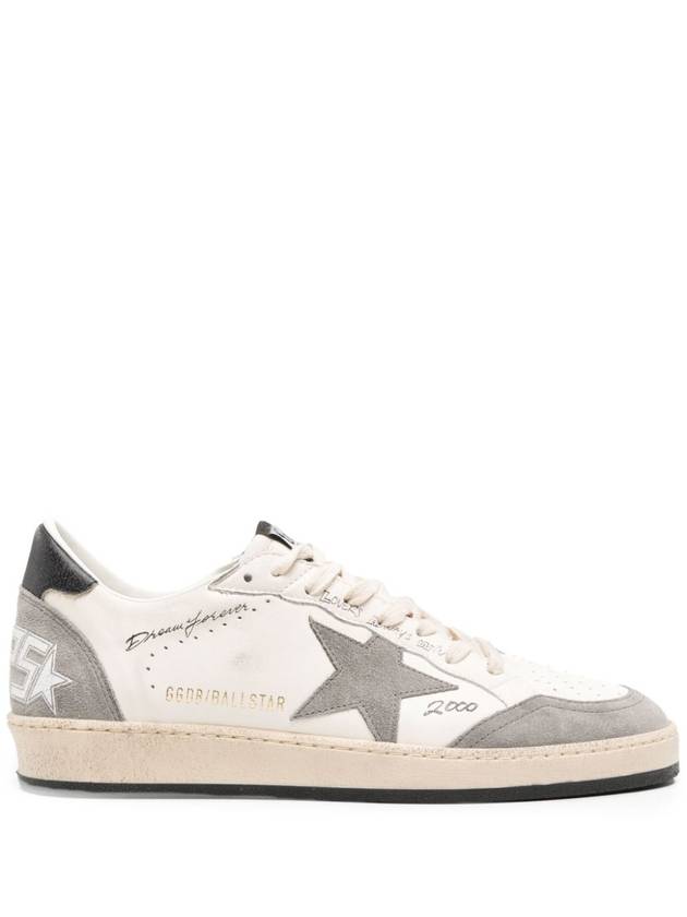 Ball Star Leather Low Top Sneakers Grey White - GOLDEN GOOSE - BALAAN 3