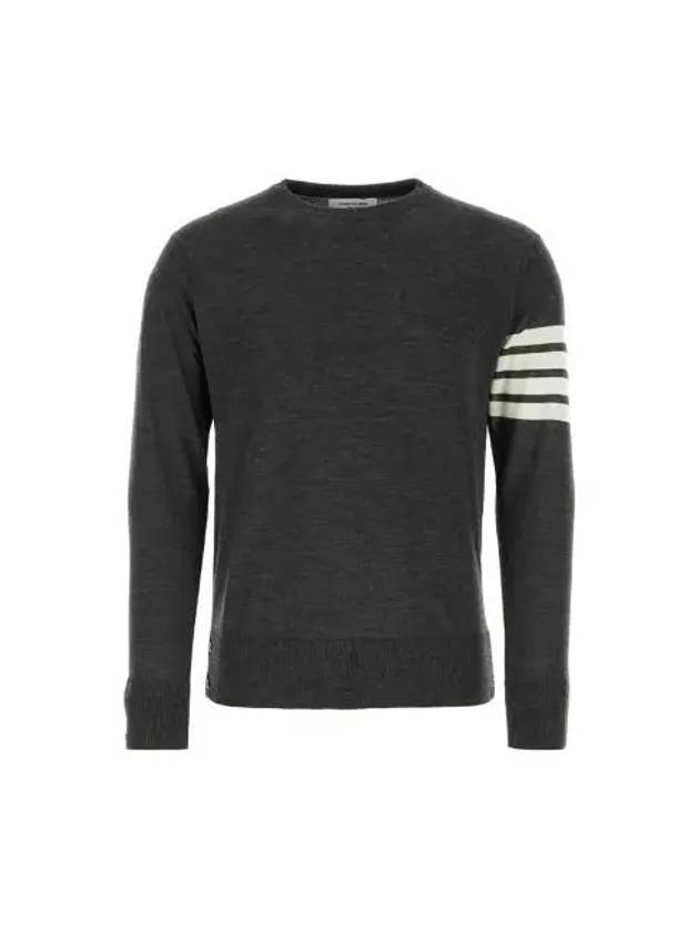 4 Bar Armband Classic Merino Wool Knit Top Dark Grey - THOM BROWNE - BALAAN 2