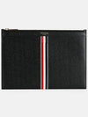 Intarsia Stripe Clutch Bag Black - THOM BROWNE - BALAAN 3