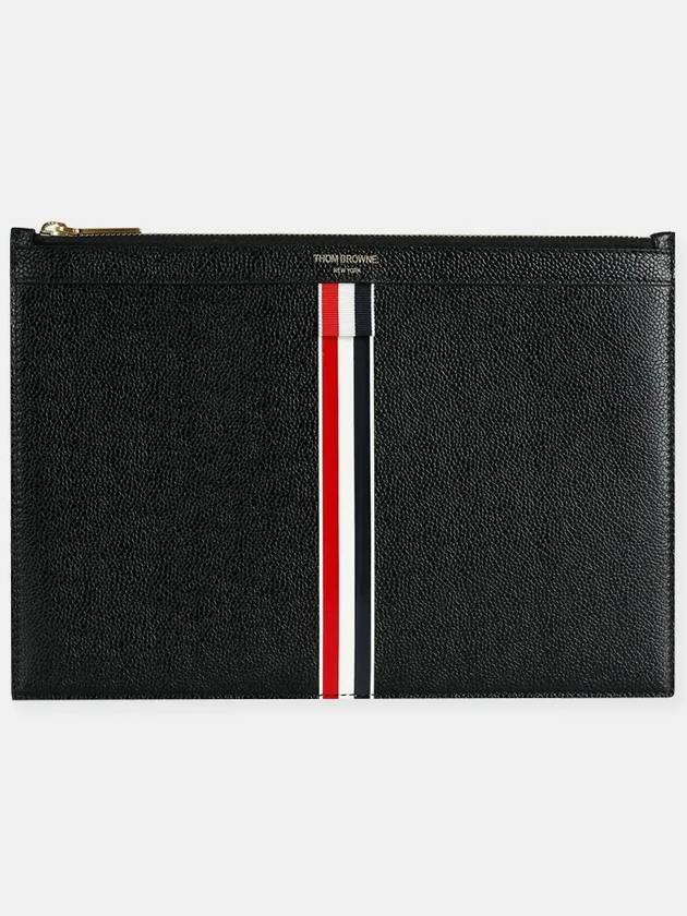 Intarsia Stripe Clutch Bag Black - THOM BROWNE - BALAAN 2