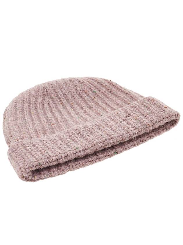 Embroidered Logo Rib Beanie Pink - MARNI - BALAAN 5