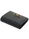 Gancini Compact Half Wallet Black - SALVATORE FERRAGAMO - BALAAN 5