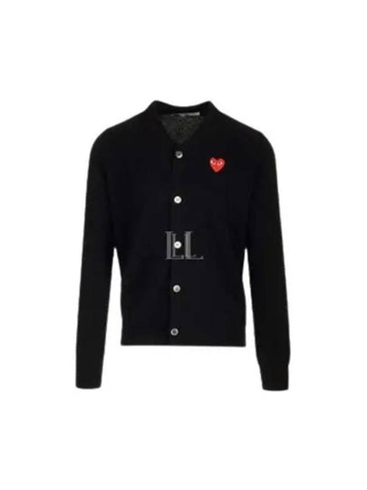 Red Heart Wappen Knit Cardigan Black - COMME DES GARCONS PLAY - BALAAN 2