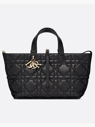 Toujours Macrocannage Calfskin Medium Tote Bag Black - DIOR - BALAAN 2