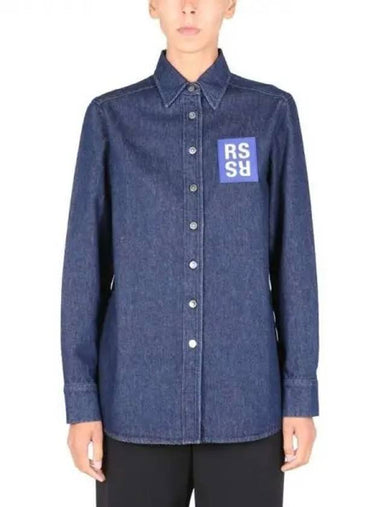 Chest logo patch denim shirt 270528 - RAF SIMONS - BALAAN 1