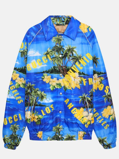 Print Nylon Jacket Blue - GUCCI - BALAAN 2