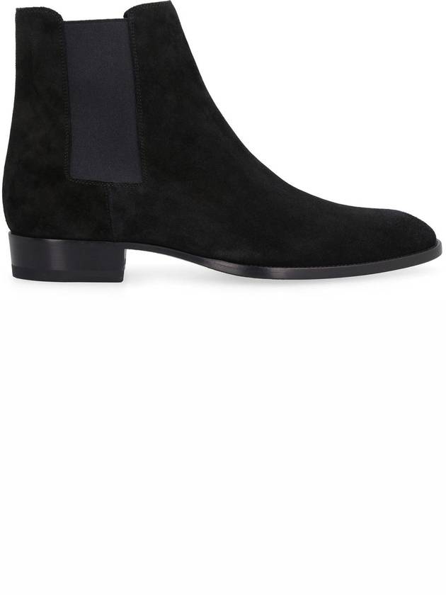 Suede Classic Wyatt Chelsea Boots Black - SAINT LAURENT - BALAAN 3