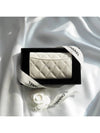 Classic Grained Shiny Calfskin Card Wallet White - CHANEL - BALAAN 10