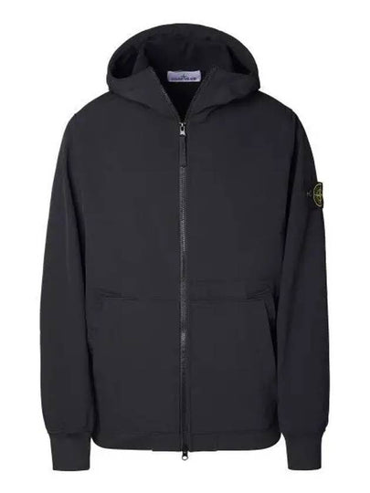 Men's Wappen Patch Softshell Zip Up Hoodie Black - STONE ISLAND - BALAAN 2