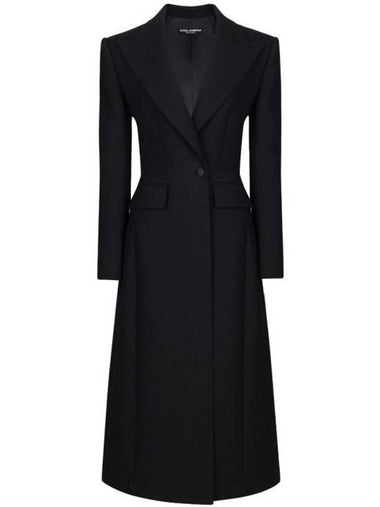 wool blend single coat black - DOLCE&GABBANA - BALAAN 1