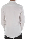 Embroidered Logo Cotton Long Sleeve Shirt White - KENZO - BALAAN 4