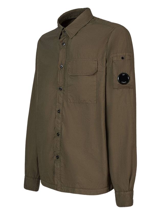 Tylon L Button Long Sleeve Shirt Green - CP COMPANY - BALAAN 3