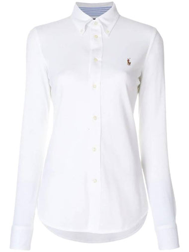 Women's Cotton Long Sleeve Shirt White - POLO RALPH LAUREN - BALAAN 1