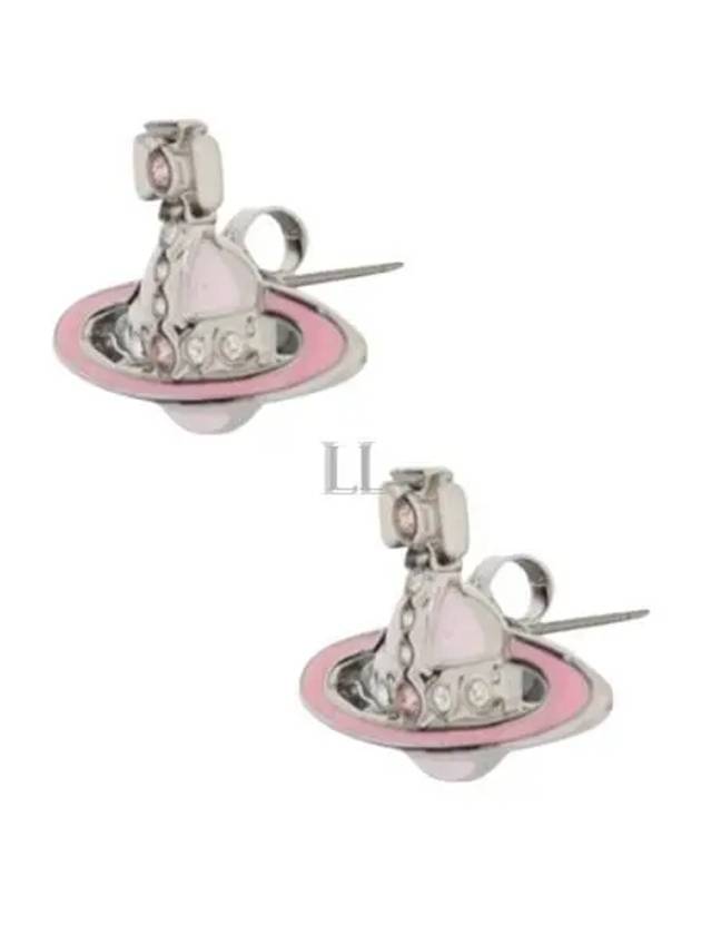 Women's Small Neo Bas Relief Earrings Platinum Vintage Rose - VIVIENNE WESTWOOD - BALAAN 2