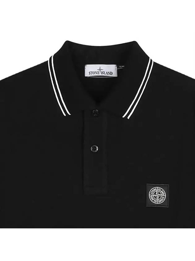 Logo Badge Polo Shirt Black - STONE ISLAND - BALAAN 4