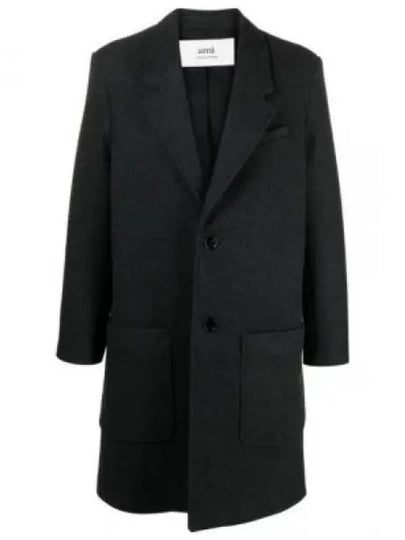 Breasted Wool Single Coat Heather Grey - AMI - BALAAN 2