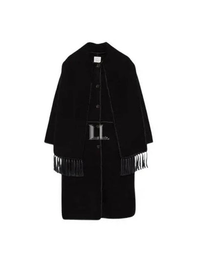 Embroidered scarf coat black 244WRO0131FB0292001 - TOTEME - BALAAN 2