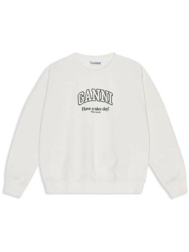 Logo Print Sweatshirt White - GANNI - BALAAN 1