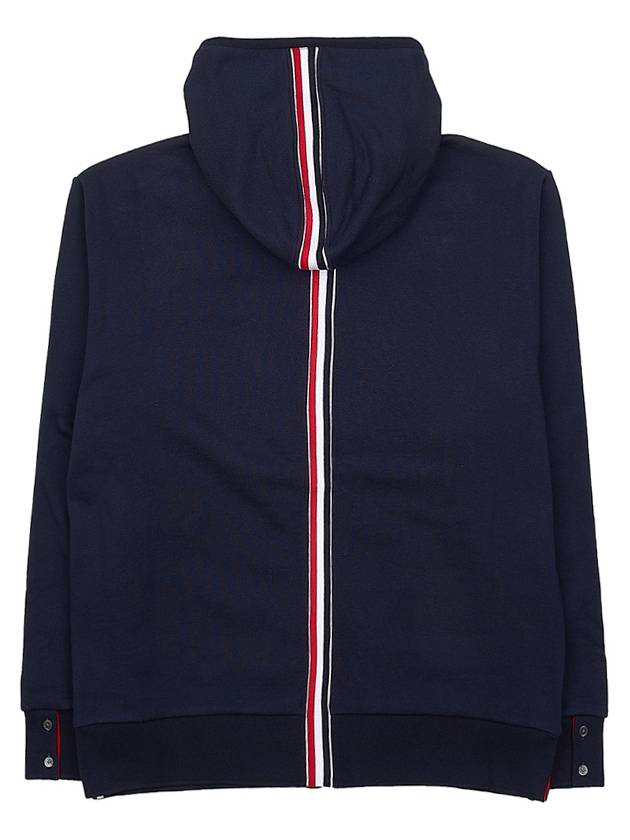 Center Back Stripe Cotton Zip Up Hoodie Navy - THOM BROWNE - BALAAN 3