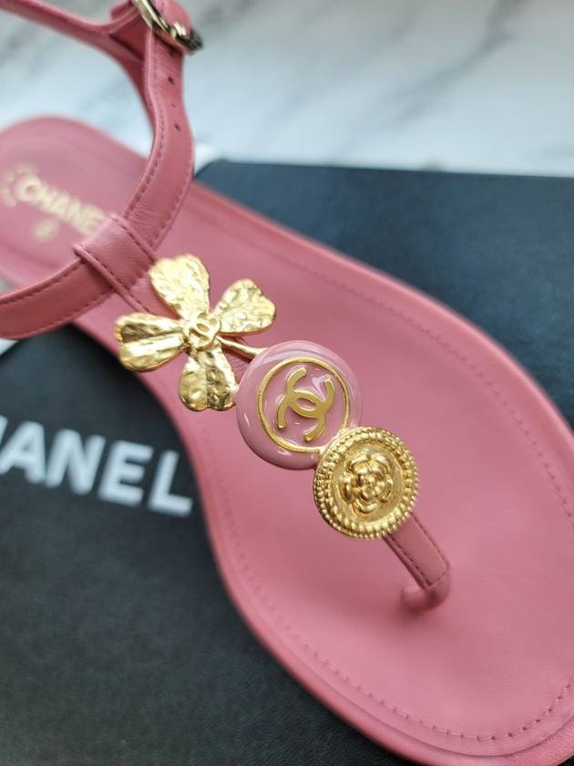 36 size clover button string sandals pink - CHANEL - BALAAN 4