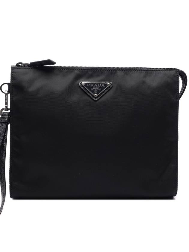 Re-Nylon Zipper Clutch Bag Black - PRADA - BALAAN 2