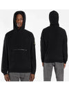 11Th Anniversary Wappen Front Zipper Hoodie Black - STONE ISLAND - BALAAN 3