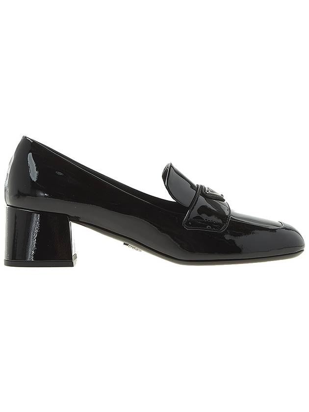 Enamel Metal Triangle Logo Loafers Black - PRADA - BALAAN 3