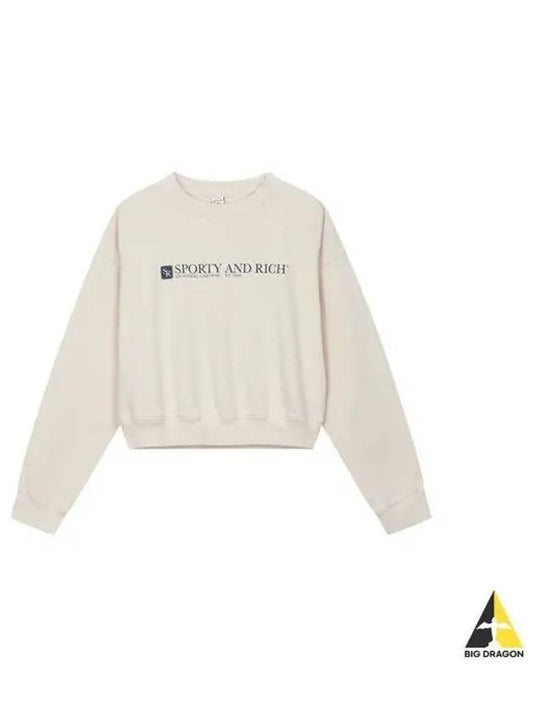 Logo Cropped Sweatshirt Cream - SPORTY & RICH - BALAAN 1