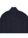 Men's Logo Zip-up Wool Cashmere Cardigan Navy - PRADA - BALAAN 8