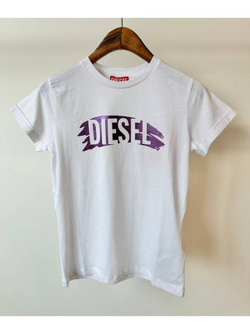 Kids T Shirt J02119 KYAWX K100 White Girls 10Y - DIESEL - BALAAN 1