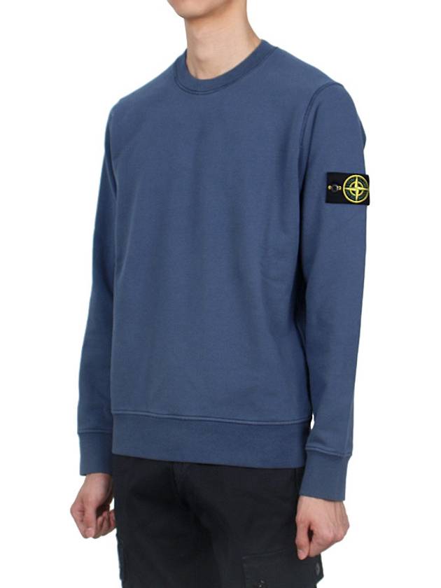 Wappen Patch Garment Dyed Sweatshirt Avio Blue - STONE ISLAND - BALAAN 4