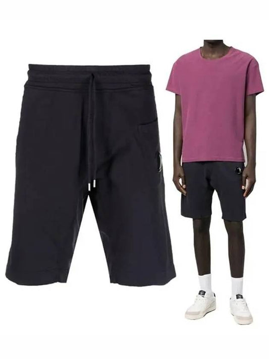 Light Fleece Regular Shorts Total Eclipse - CP COMPANY - BALAAN.