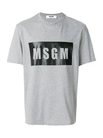 Box logo tshirt gray MM67 184296 96 - MSGM - BALAAN 1