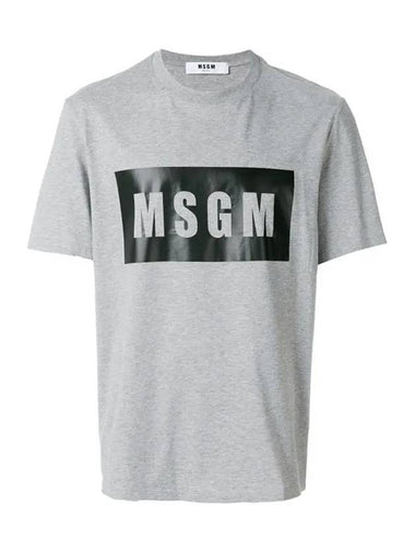 Box logo tshirt gray MM67 184296 96 - MSGM - BALAAN 1