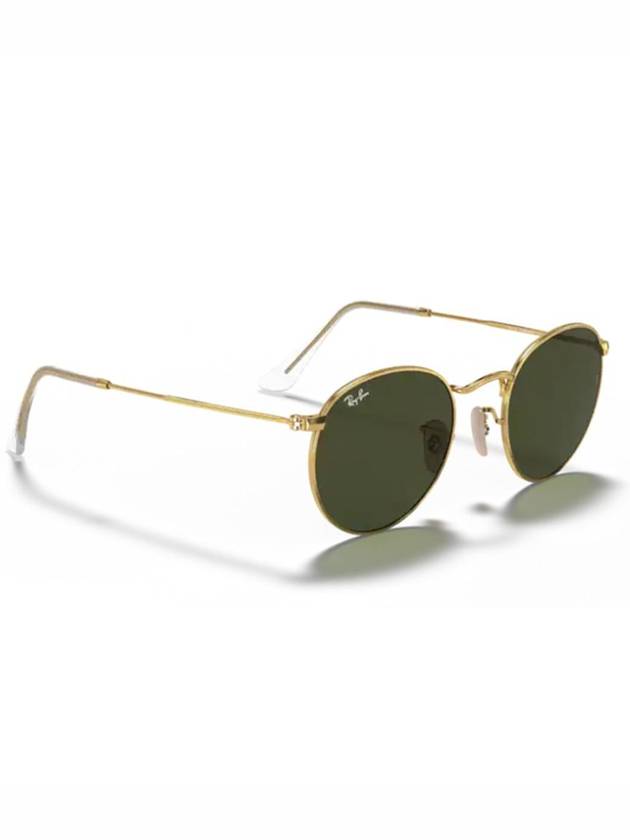 Eyewear Round Metal Sunglasses Green Gold - RAY-BAN - BALAAN 4