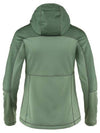 Women's Abisko Trail Fleece Zip Up Hoodie Patina Green - FJALL RAVEN - BALAAN 3