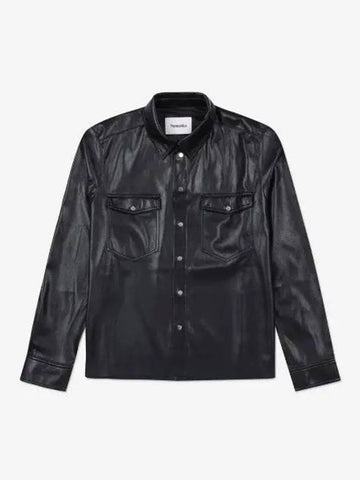 Leather Shirt Black NM22FWTP00899 - NANUSHKA - BALAAN 1