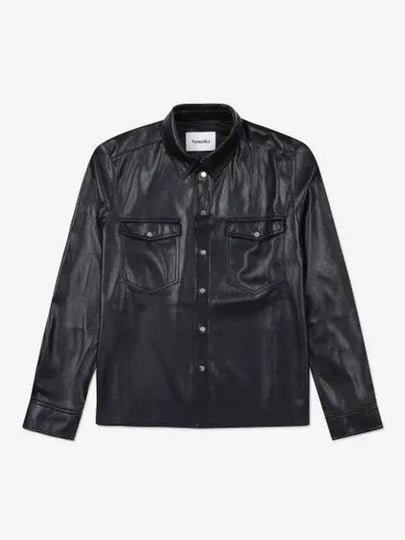 Leather Shirt Black NM22FWTP00899 - NANUSHKA - BALAAN 1