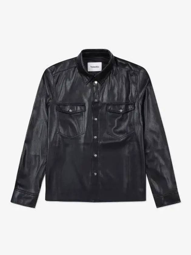 Leather Shirt Black NM22FWTP00899 - NANUSHKA - BALAAN 1