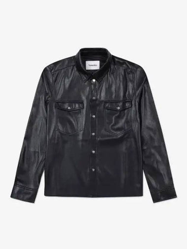 Leather Shirt Black NM22FWTP00899 - NANUSHKA - BALAAN 1