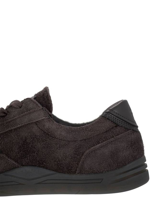 Logo Suede Low Top Sneakers Grey - STONE ISLAND - BALAAN 8