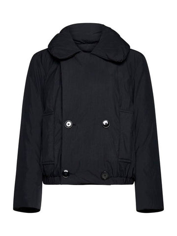 Double Breasted Puffer Jacket Black - LEMAIRE - BALAAN 1