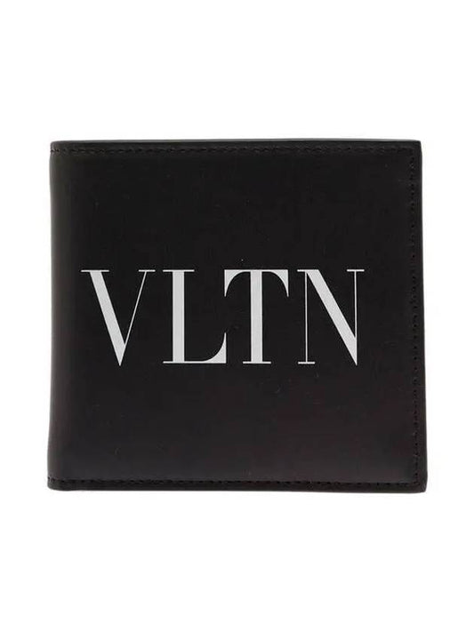 Men's VLTN Logo Half Wallet Black - VALENTINO - BALAAN 2