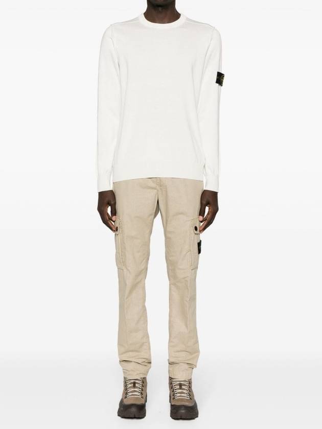 Crewneck Soft Cotton Knit Top White - STONE ISLAND - BALAAN 3