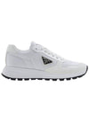 Prax 01 Re-Nylon Brushed Leather Low-Top Sneakers White - PRADA - BALAAN 3